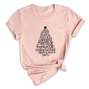 Bible Quote Christmas Shirt, Isaiah 9:6 Shirt, Cute Bible Quote T-Shirt, Christian Christmas T-Shirt