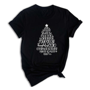 Bible Quote Christmas Shirt, Isaiah 9:6 Shirt, Cute Bible Quote T-Shirt, Christian Christmas T-Shirt
