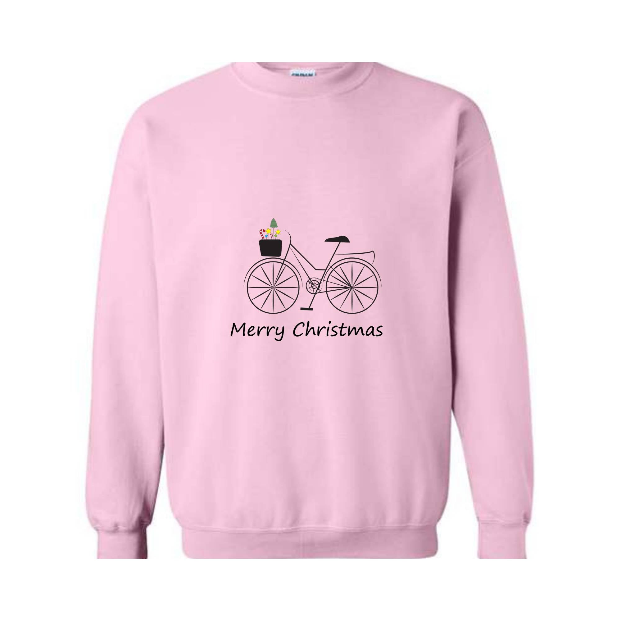 Bike Sweatshirt, Christmas Sweatshirt, Bike Floral Sweatshirt, Album Sweatshirt , Bike with Stars and chRistmas tree Sweatshirt