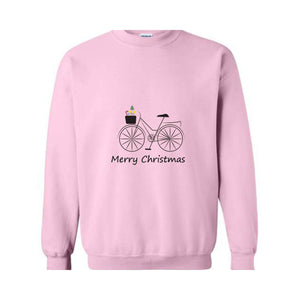 Bike Sweatshirt, Christmas Sweatshirt, Bike Floral Sweatshirt, Album Sweatshirt , Bike with Stars and chRistmas tree Sweatshirt