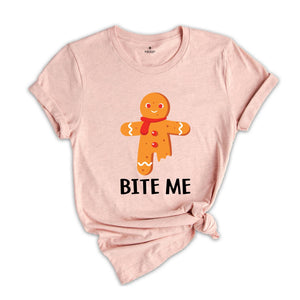 Bite Me Shirt, Funny Gingerbread Man Shirt, Funny Xmas Shirt, Cute Xmas Shirt, Christmas Party, Christmas Reunion