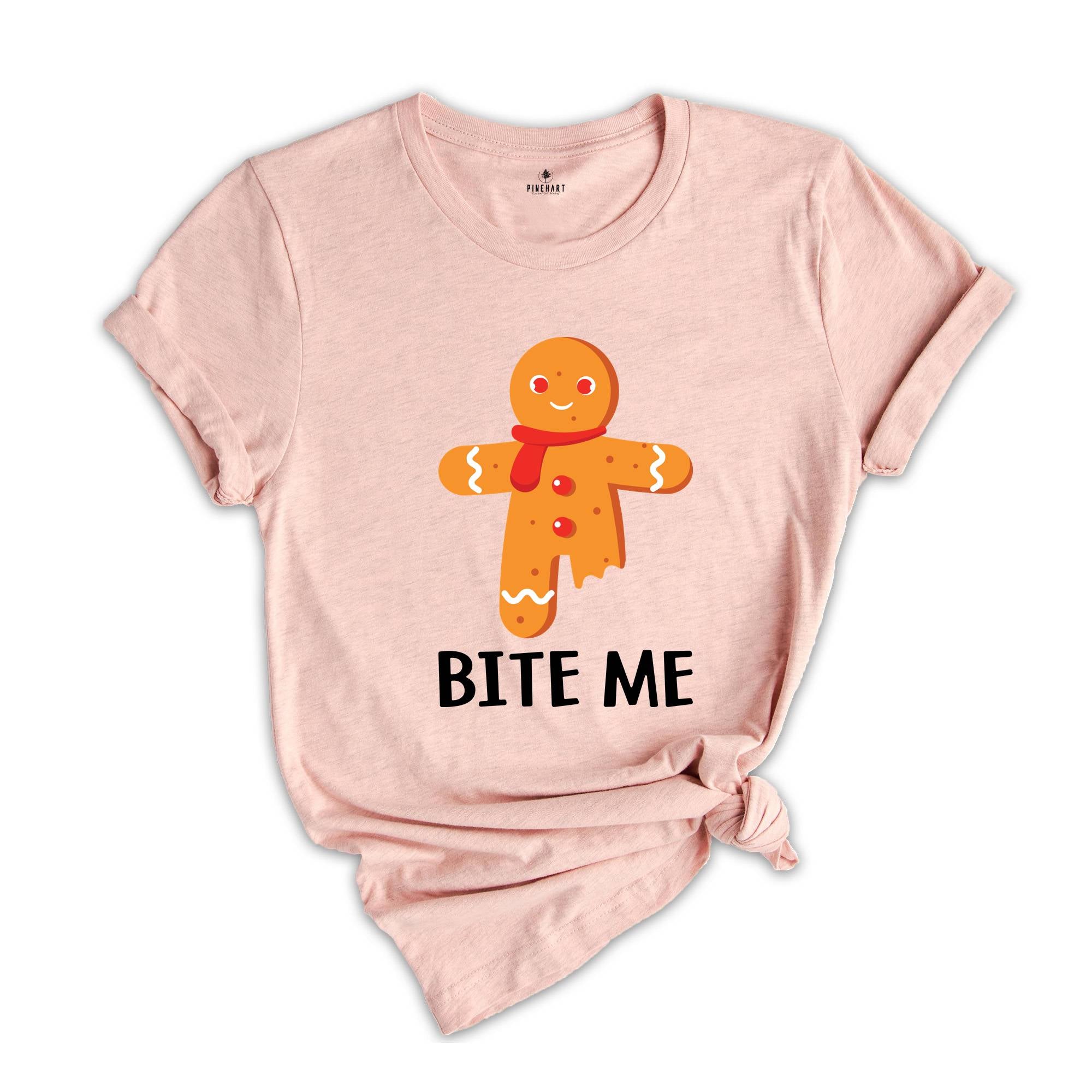 Bite Me Shirt, Funny Gingerbread Man Shirt, Funny Xmas Shirt, Cute Xmas Shirt, Christmas Party, Christmas Reunion