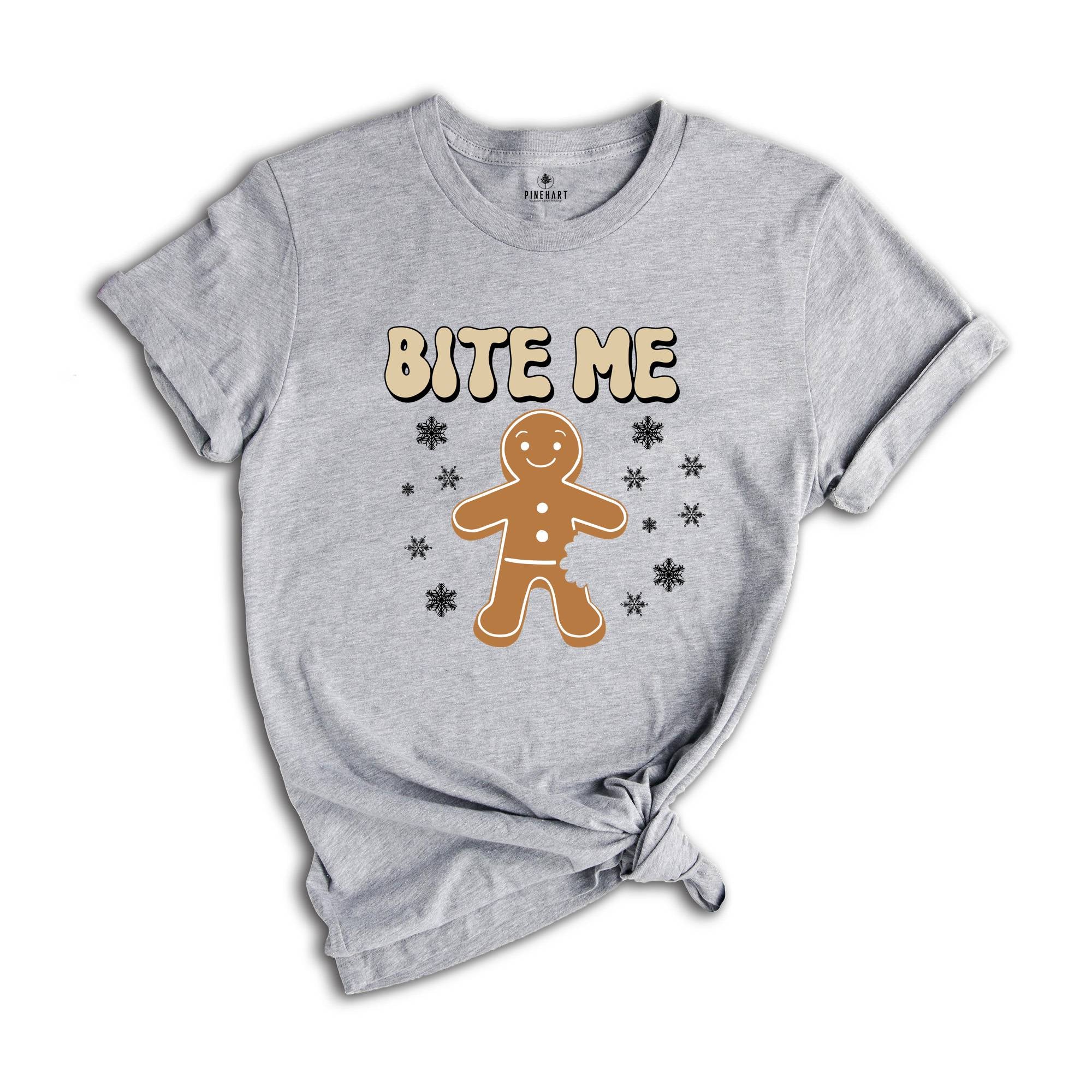 Bite Me Snowflake Gingerbread Man Sweatshirt, Cute Xmas Hoodie, Christmas Party, Christmas Reunion, Christmas Outfit