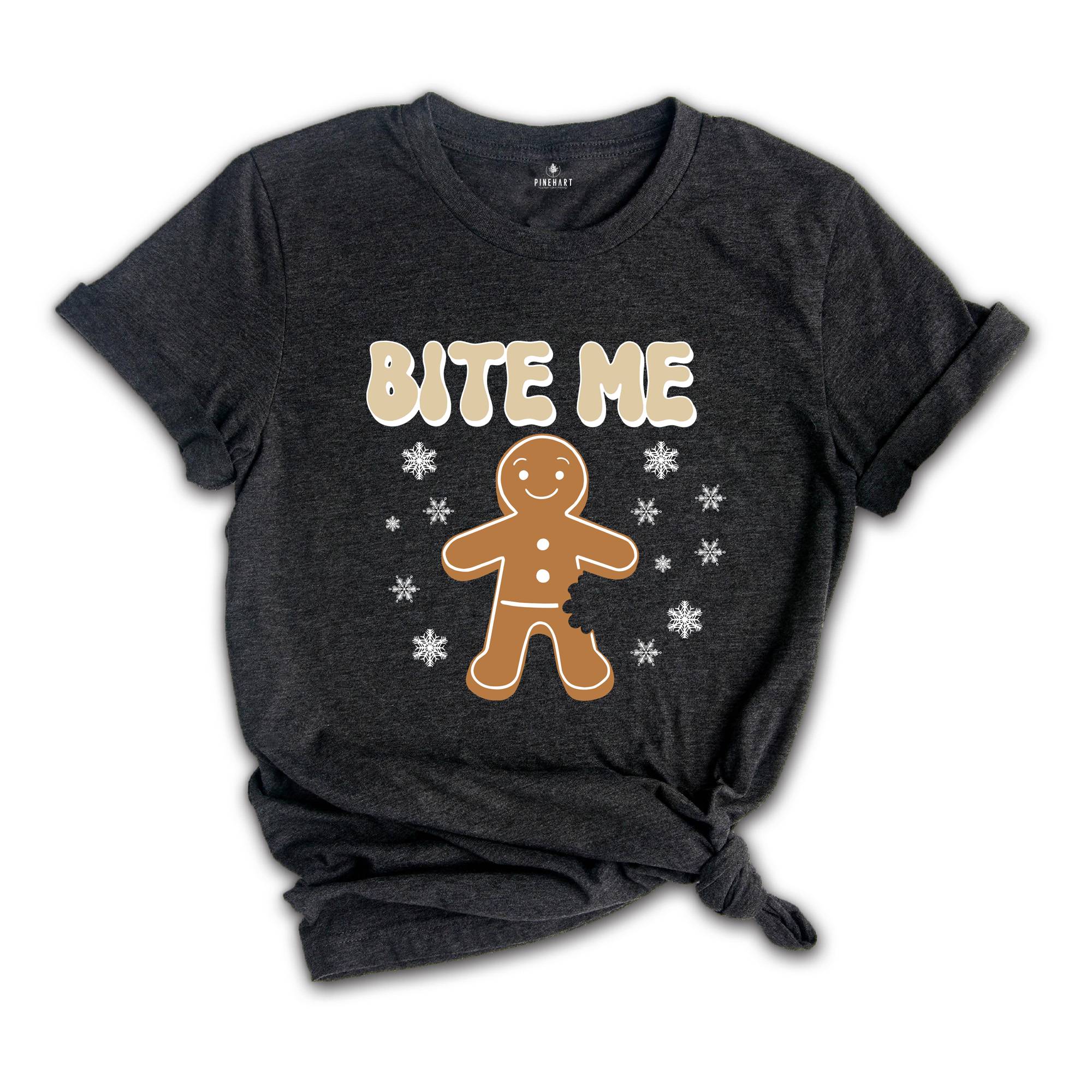 Bite Me Snowflake Gingerbread Man Sweatshirt, Cute Xmas Hoodie, Christmas Party, Christmas Reunion, Christmas Outfit