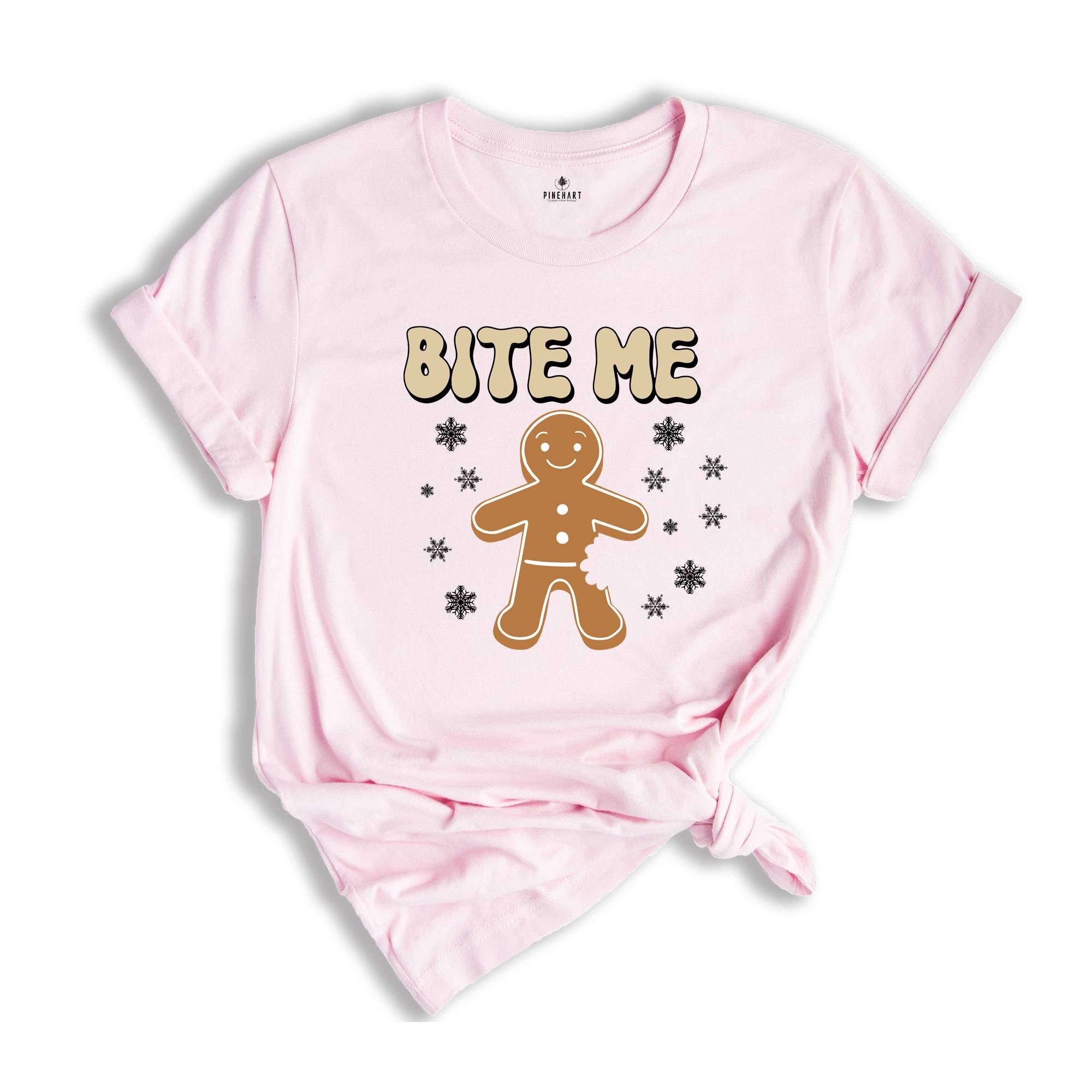 Bite Me Snowflake Gingerbread Man Sweatshirt, Cute Xmas Hoodie, Christmas Party, Christmas Reunion, Christmas Outfit