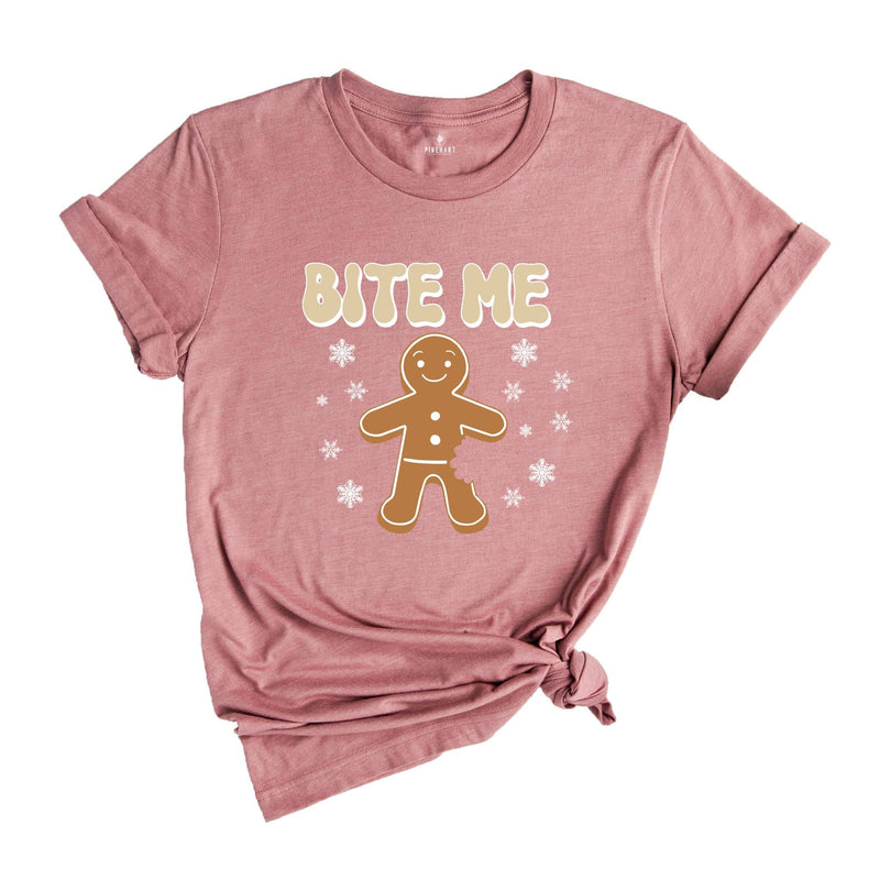 Bite Me Snowflake Gingerbread Man Sweatshirt, Cute Xmas Hoodie, Christmas Party, Christmas Reunion, Christmas Outfit