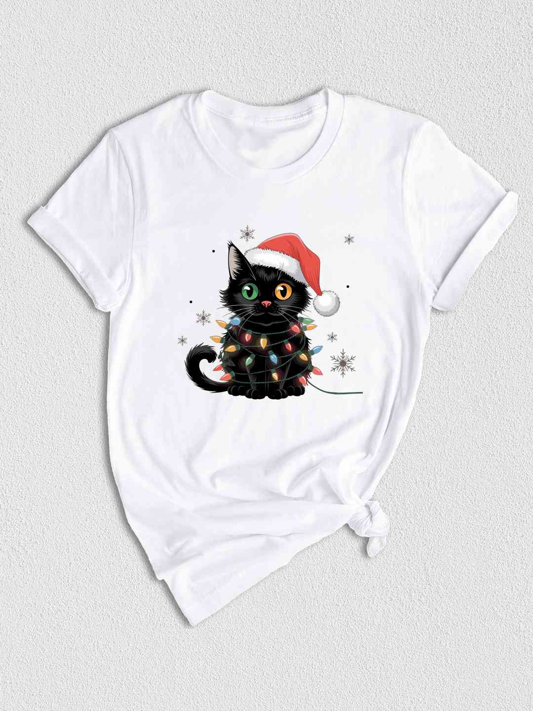 Black Cat Christmas Shirt, Funny Christmas Shirts, Black cat Shirt, Christmas Lights Holiday Shirt, Family Christmas Tee, Cat Lover Shirt