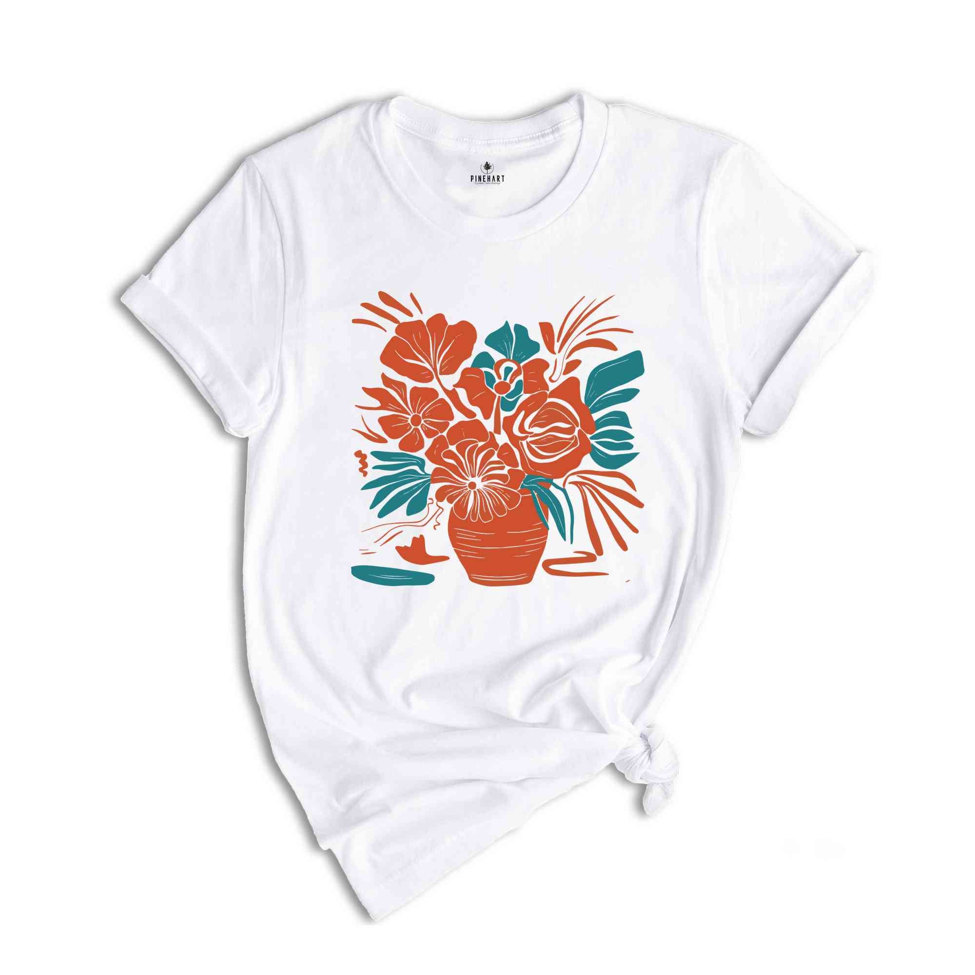 Boho Flowers Tee, Abstract Flowers, Boho Flowers, Abstract Daisies Tee, Floral Tshirt, Flower Lovers Tee