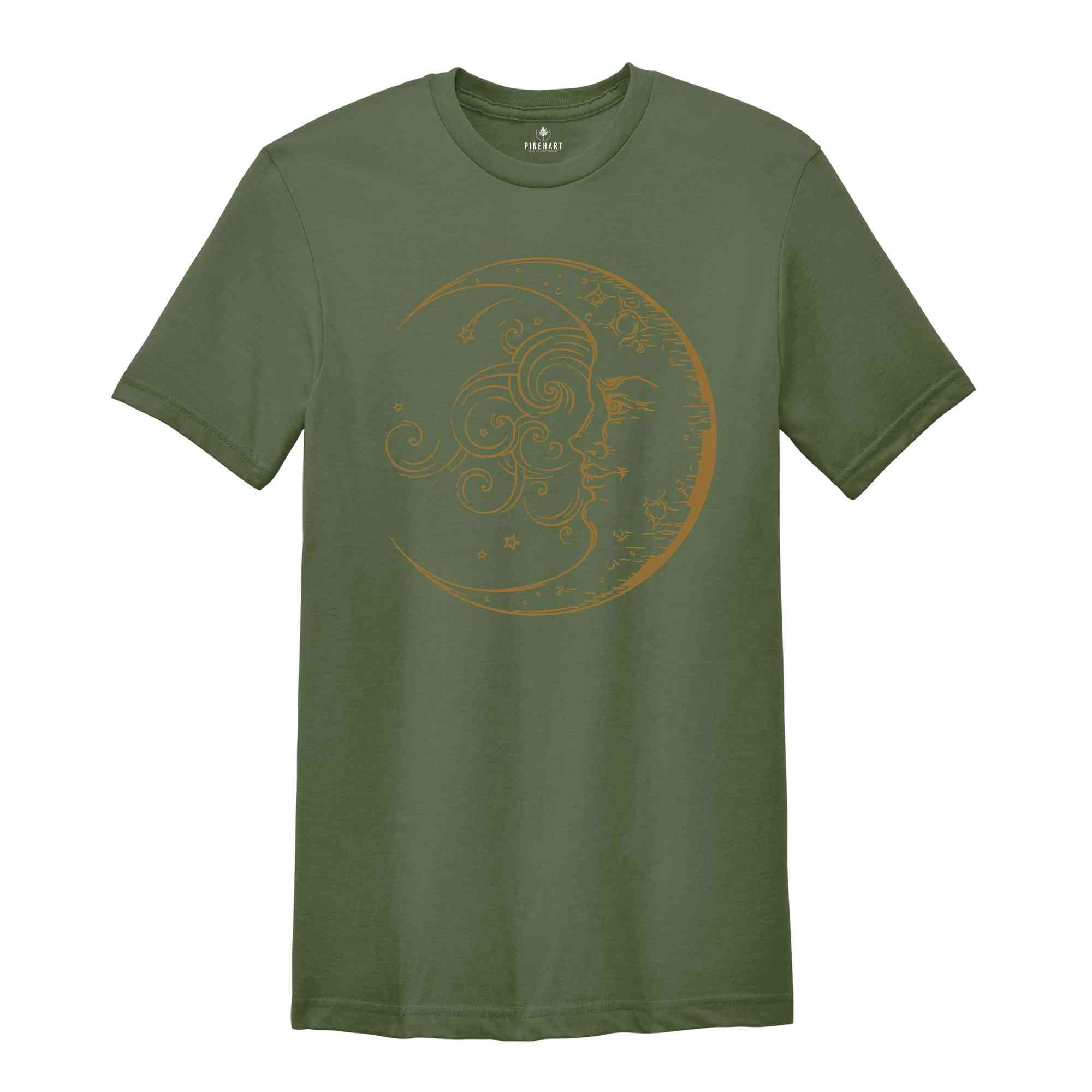 Boho Moon Shirt, Moon Phases T-shirt, Vintage Moon Shirt, Women Boho Moon Gift Shirt, Moon Lover Shirt