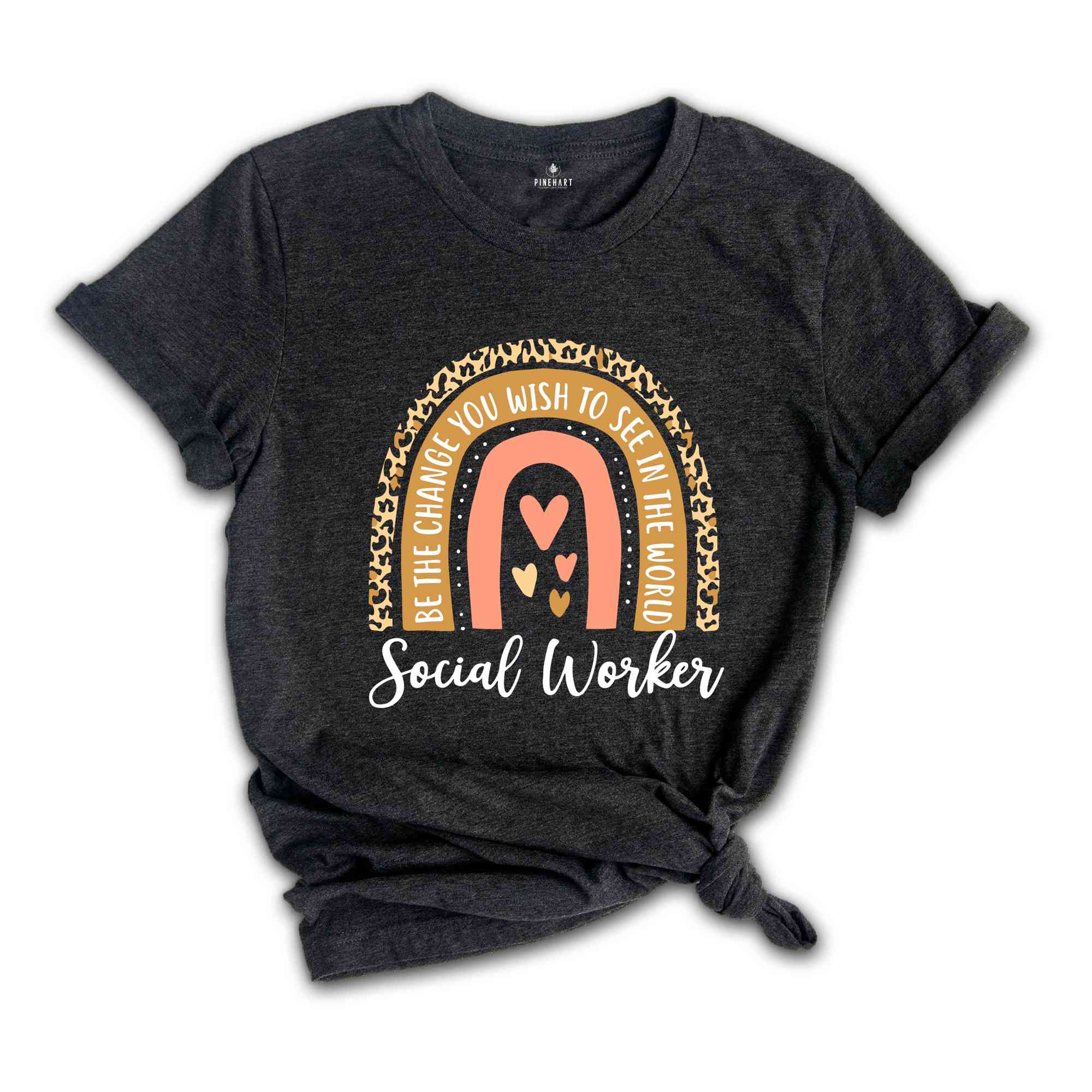 Boho Rainbow Social Worker Shirt, Cute Graphic Shirts, Gift Therapy Team, Motivational Gift For Social Worker, Social Worker T-shirt