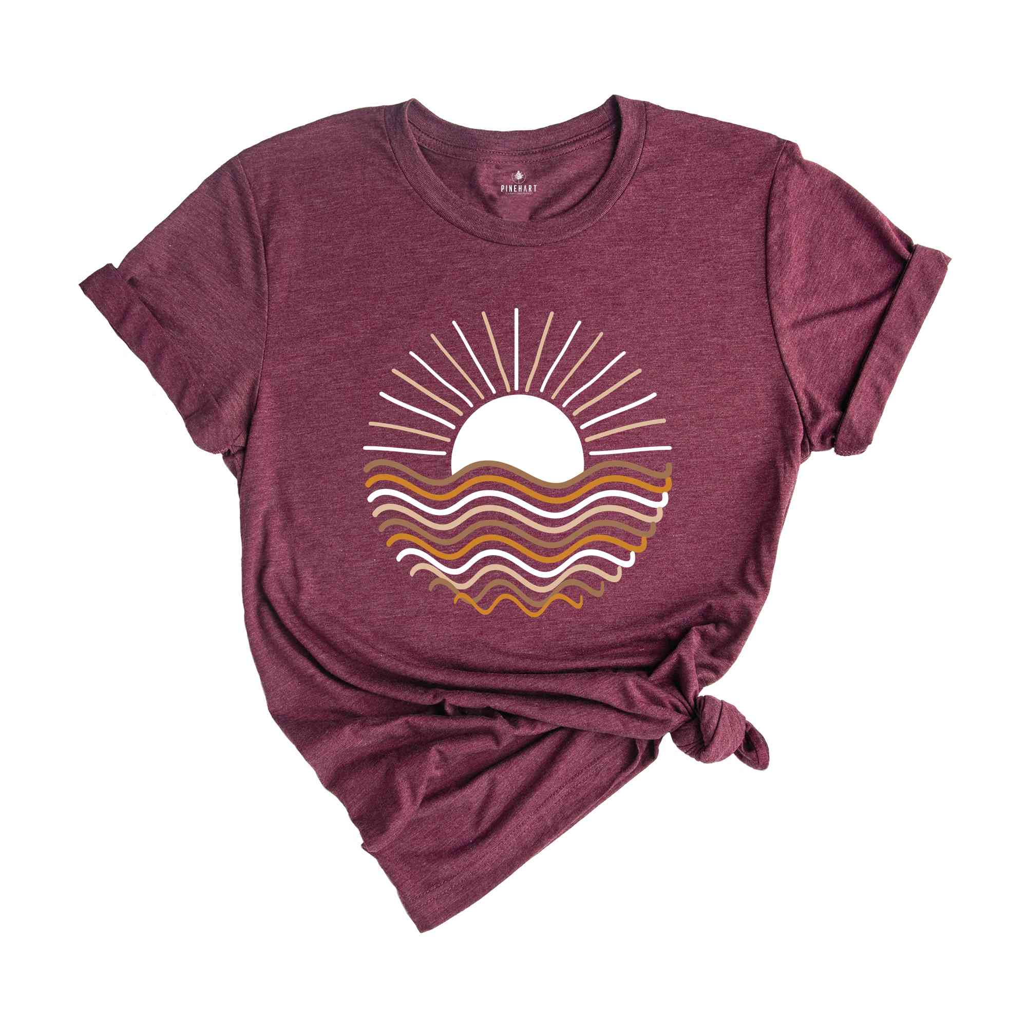 Boho Sunset Shirt, Waves Sunset Shirt, Wave Sunset Shirt, Surfing Inspired Shirt, Surfer Girl Shirt, Beachy Vibes Shirt, Vacation Shirt