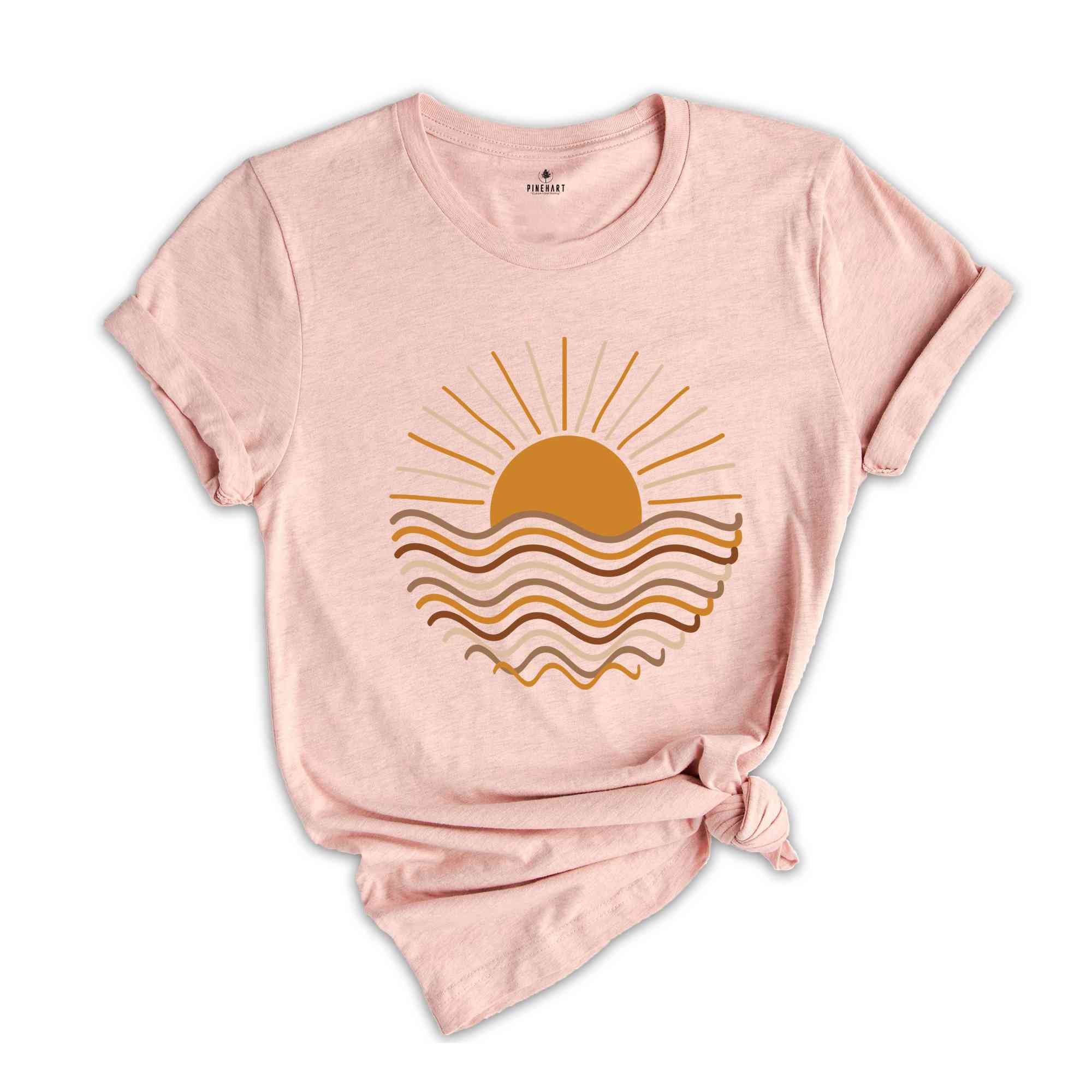 Boho Sunset Shirt, Waves Sunset Shirt, Wave Sunset Shirt, Surfing Inspired Shirt, Surfer Girl Shirt, Beachy Vibes Shirt, Vacation Shirt