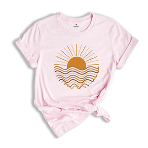 Boho Sunset Shirt, Waves Sunset Shirt, Wave Sunset Shirt, Surfing Inspired Shirt, Surfer Girl Shirt, Beachy Vibes Shirt, Vacation Shirt