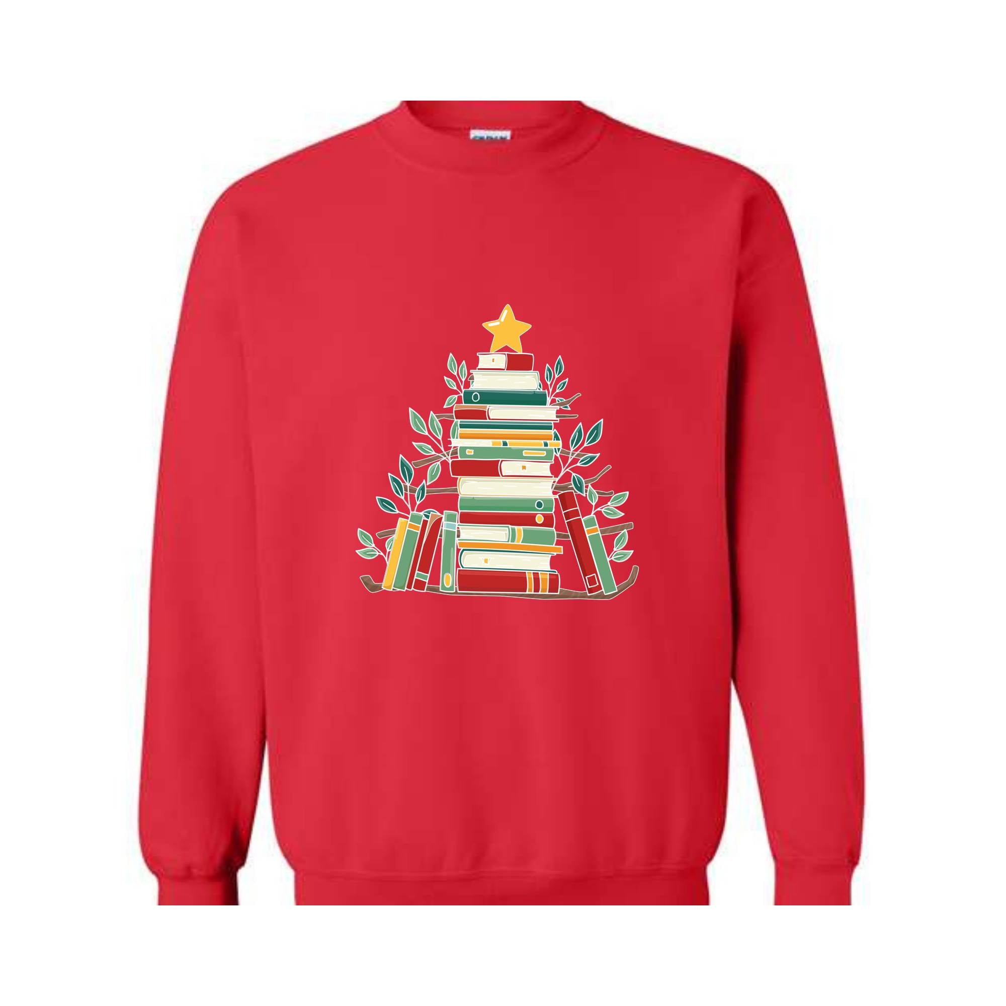 Book Christmas Tree Sweatshirt, Book Lover Gift, Christmas Tree T-Shirt, Book Lover Shirt, Christmas Bookworm, Bookish Christmas Gift, Liter