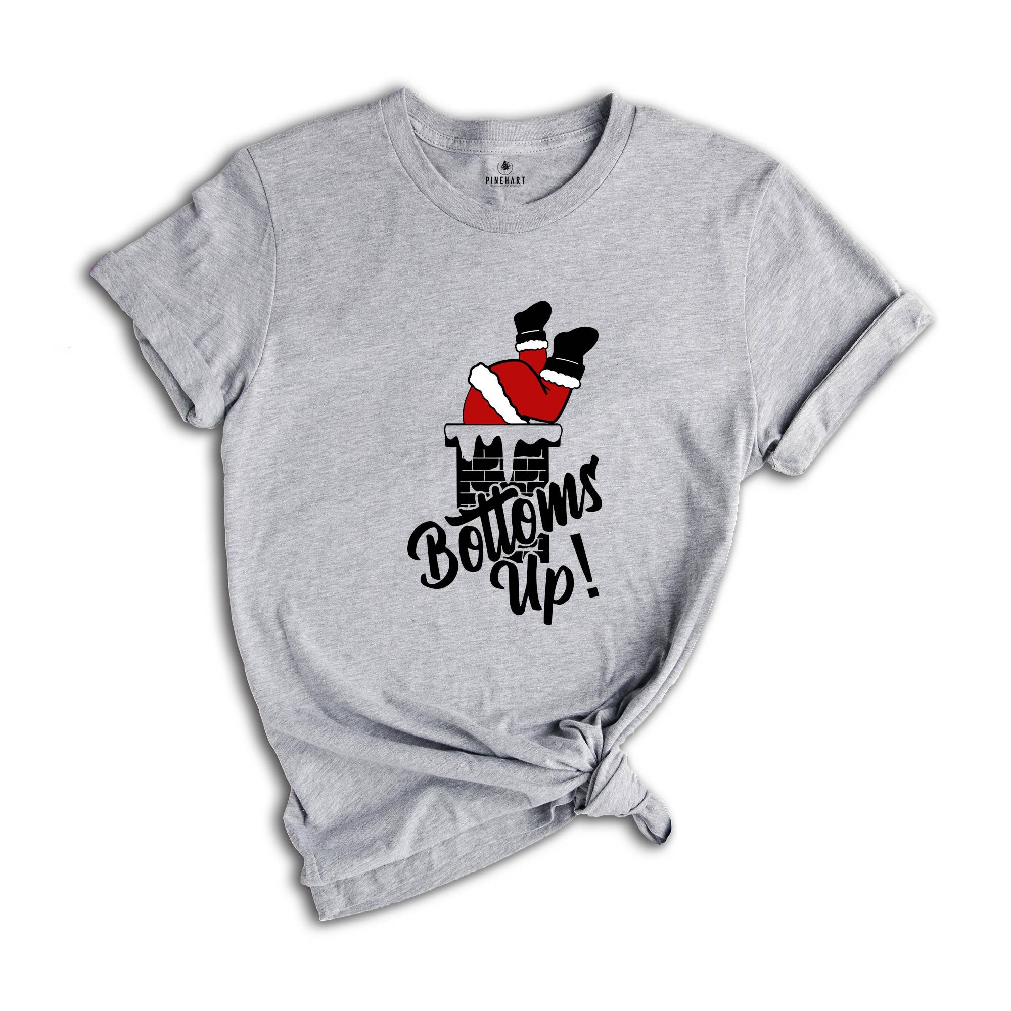 Bottoms Up Santa Chimney Shirt, Christmas Party T-shirt, Funny Santa Shirt, Family Reunion, Christmas Gift, Xmas Outfit