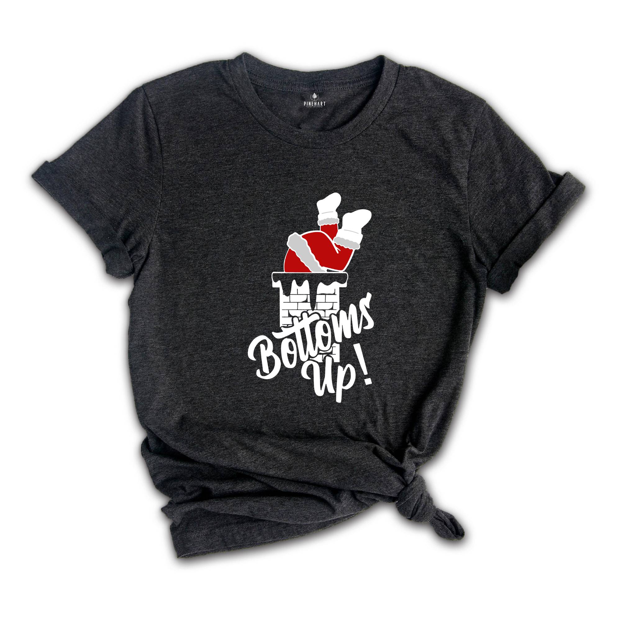 Bottoms Up Santa Chimney Shirt, Christmas Party T-shirt, Funny Santa Shirt, Family Reunion, Christmas Gift, Xmas Outfit