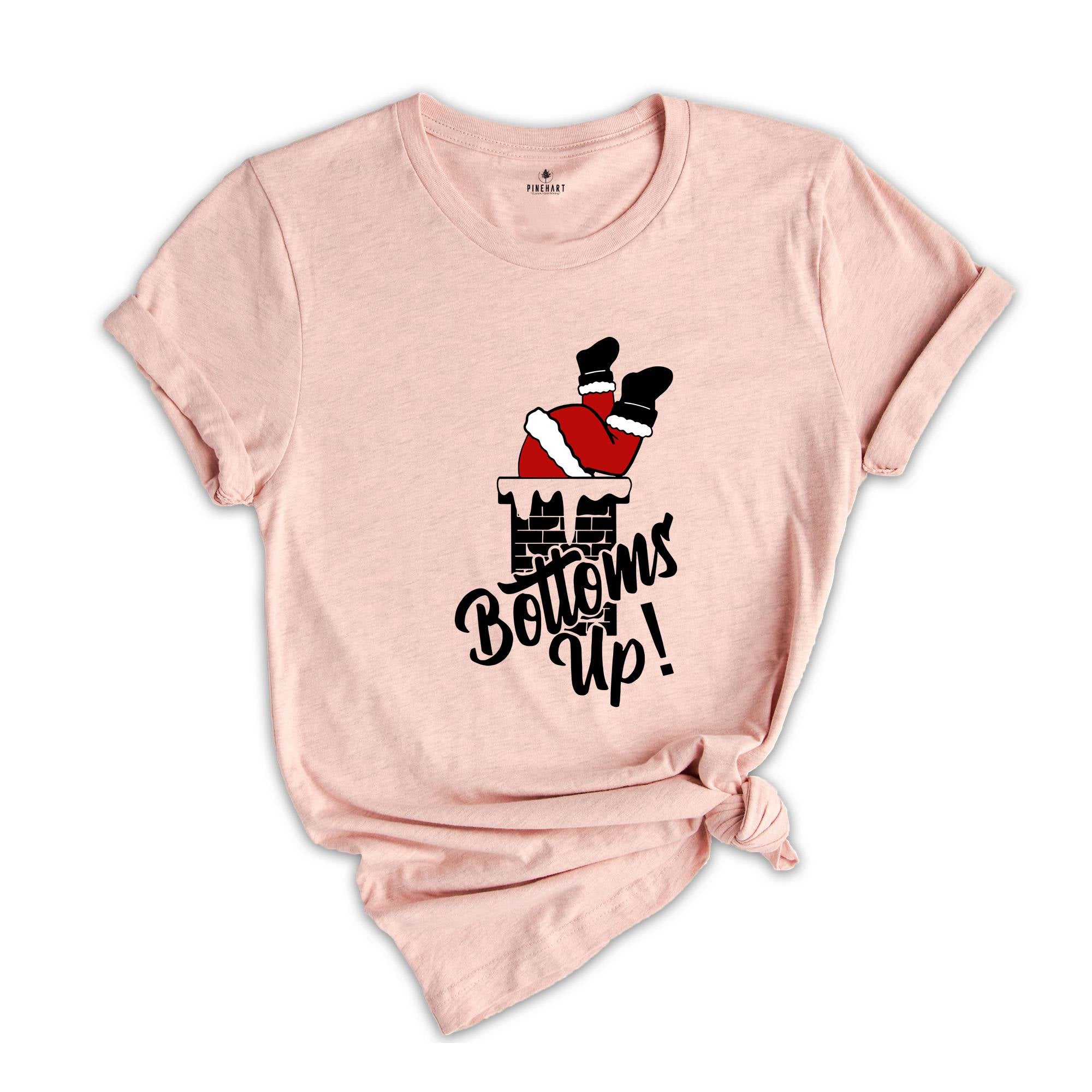 Bottoms Up Santa Chimney Shirt, Christmas Party T-shirt, Funny Santa Shirt, Family Reunion, Christmas Gift, Xmas Outfit
