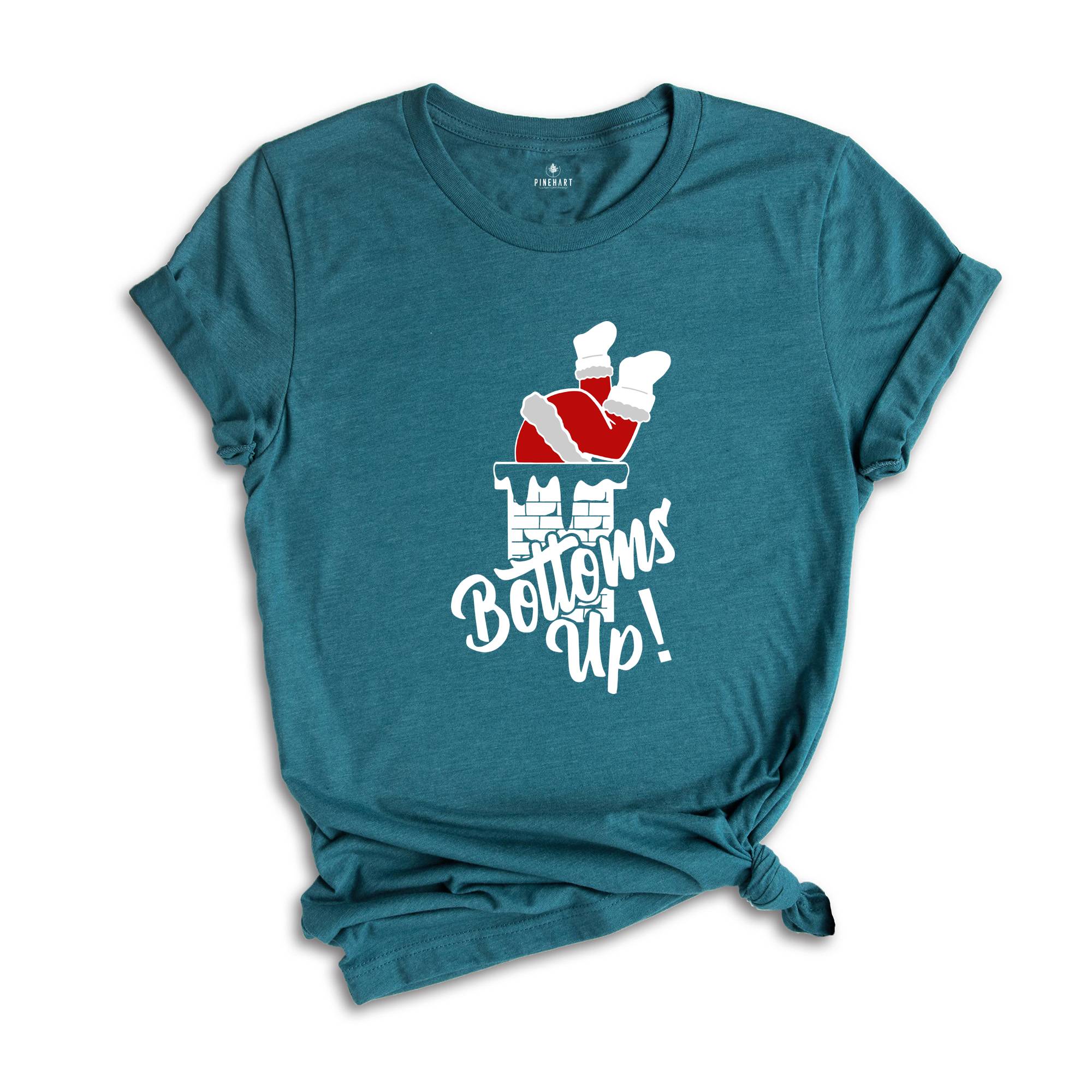 Bottoms Up Santa Chimney Shirt, Christmas Party T-shirt, Funny Santa Shirt, Family Reunion, Christmas Gift, Xmas Outfit