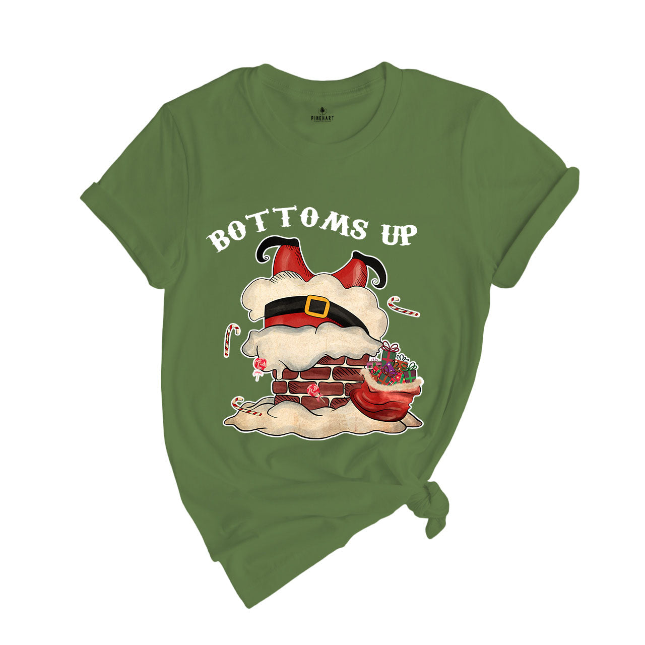 Bottoms Up Shirt, Santa Chimney Shirt, Christmas Sweatshirt, Xmas Party Shirt, Funny Santa Shirt, Family Reunion, Christmas Gift