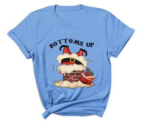 Bottoms Up Shirt, Santa Chimney Shirt, Christmas Sweatshirt, Xmas Party Shirt, Funny Santa Shirt, Family Reunion, Christmas Gift