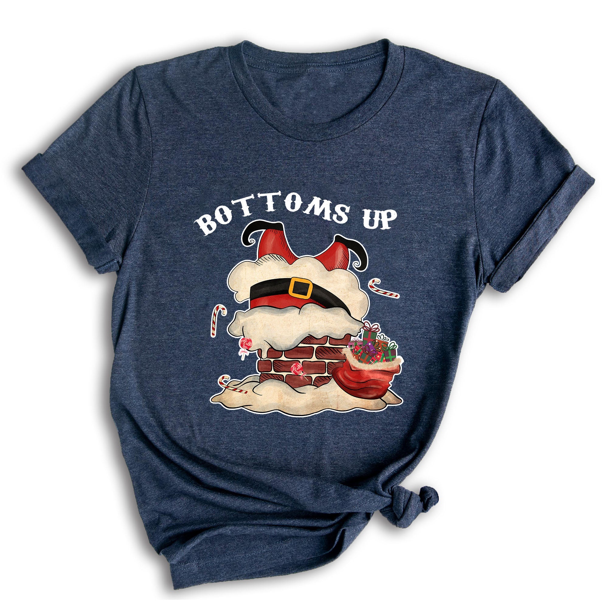 Bottoms Up Shirt, Santa Chimney Shirt, Christmas Sweatshirt, Xmas Party Shirt, Funny Santa Shirt, Family Reunion, Christmas Gift