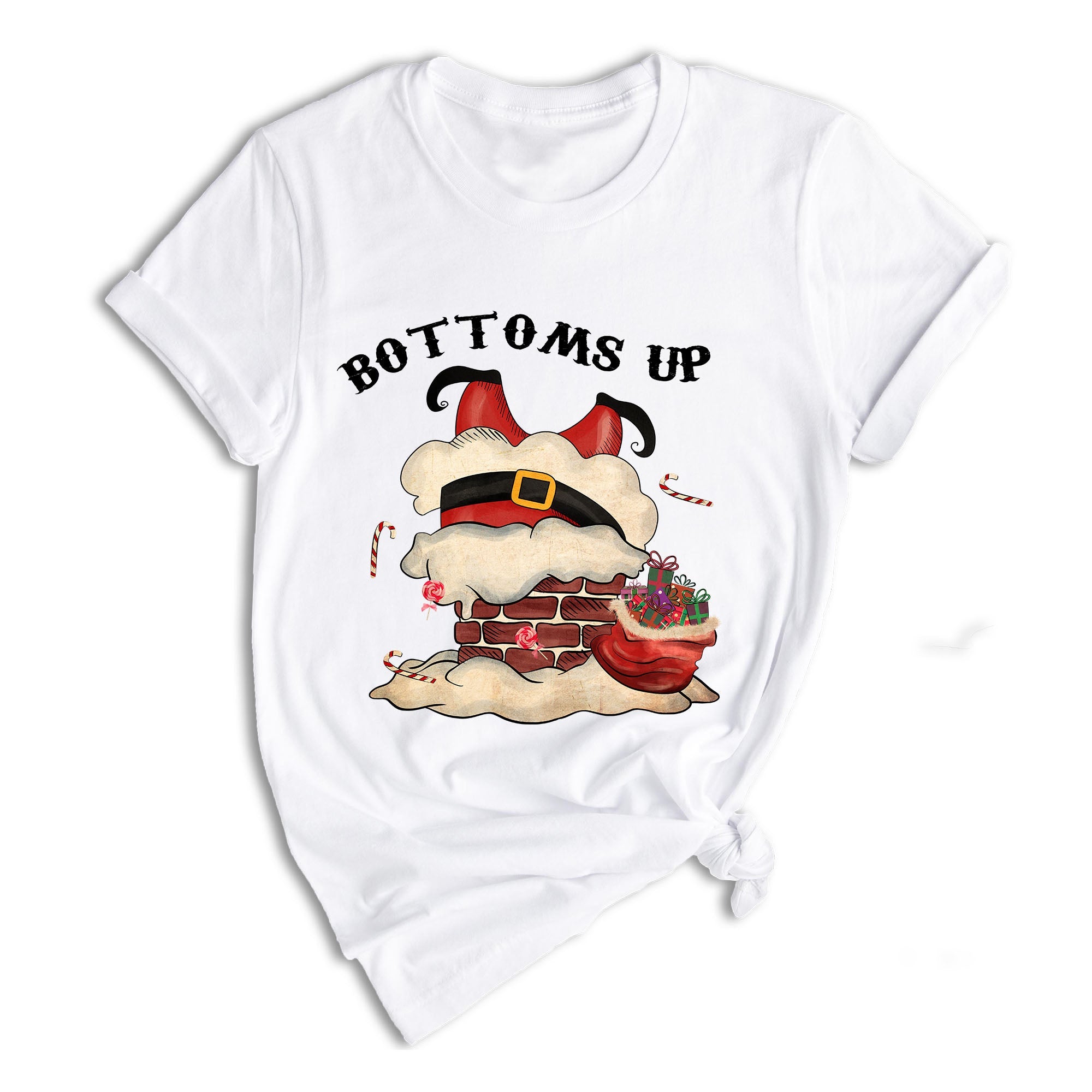 Bottoms Up Shirt, Santa Chimney Shirt, Christmas Sweatshirt, Xmas Party Shirt, Funny Santa Shirt, Family Reunion, Christmas Gift