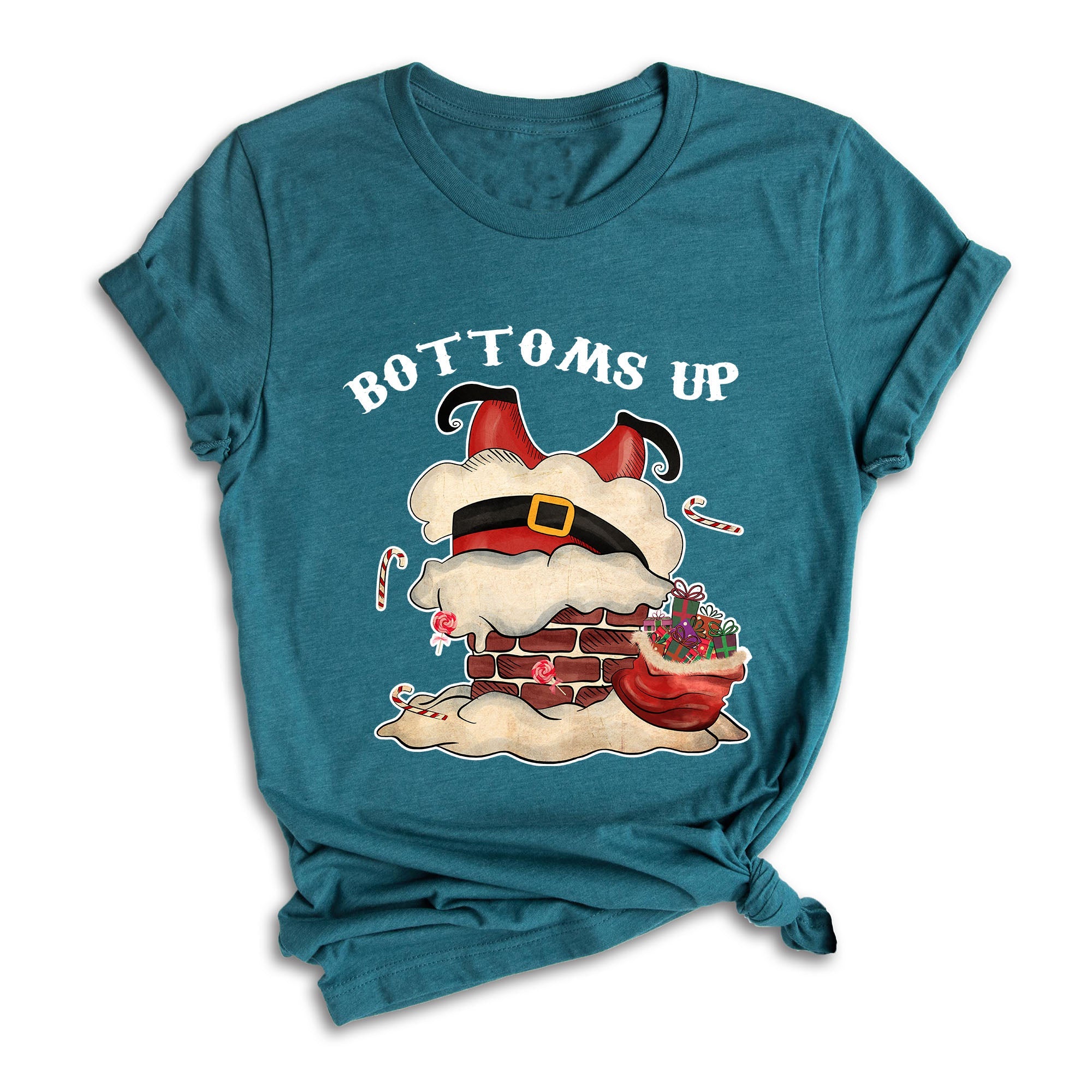 Bottoms Up Shirt, Santa Chimney Shirt, Christmas Sweatshirt, Xmas Party Shirt, Funny Santa Shirt, Family Reunion, Christmas Gift