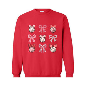 Bow Volleyball Sweatshirt, Volleyball Bow Hoodie, Coquette Volleyball Hoodie, Volleyball Mom Hoodie, Trendy Mom Hoodie