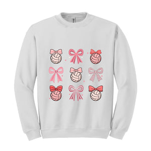 Bow Volleyball Sweatshirt, Volleyball Bow Hoodie, Coquette Volleyball Hoodie, Volleyball Mom Hoodie, Trendy Mom Hoodie