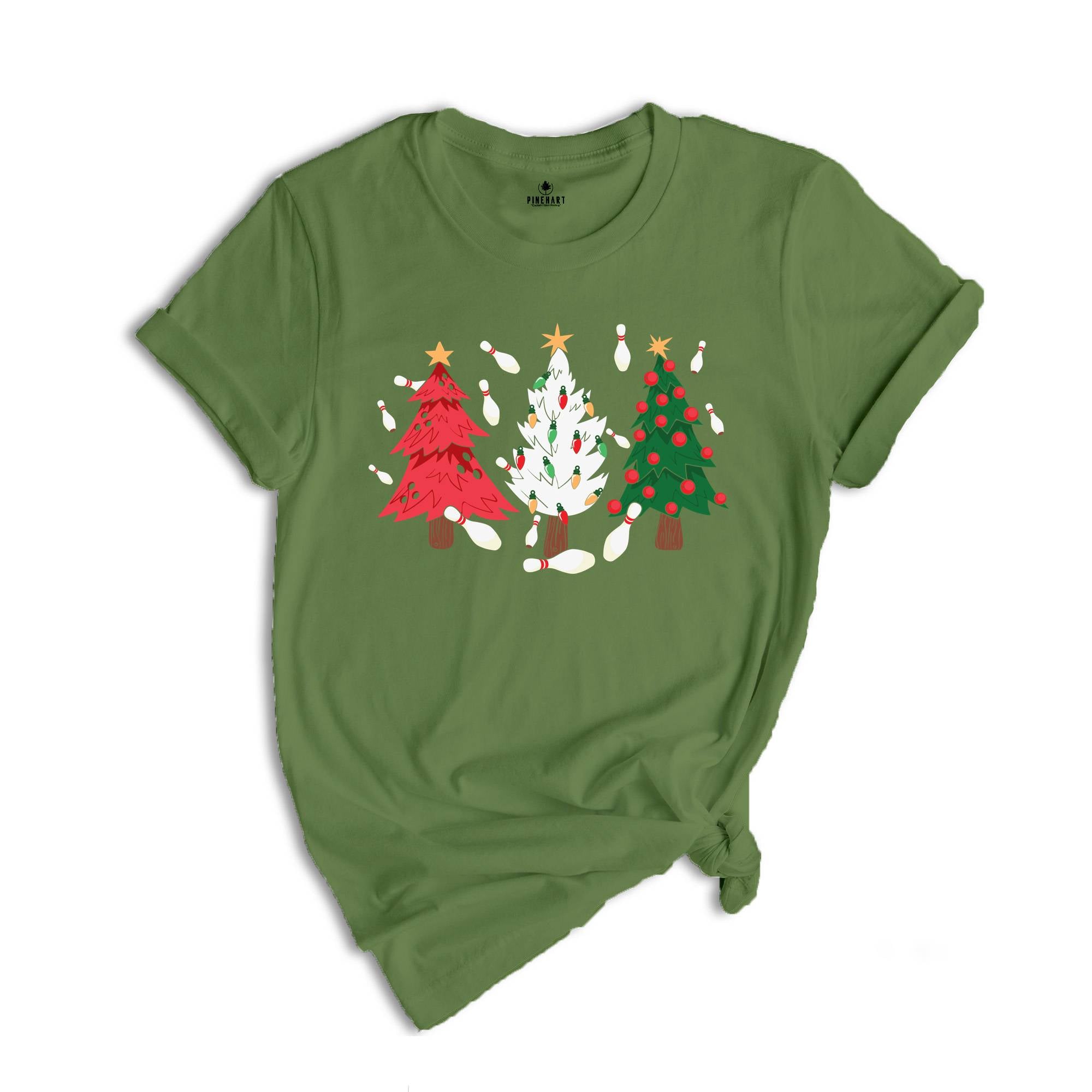 Bowling Christmas Tree Shirt, Bowling Lover Tee, Just A Girl Who Loves Bowling, Christmas Gifts For Bowling Lover, Christmas Outfit