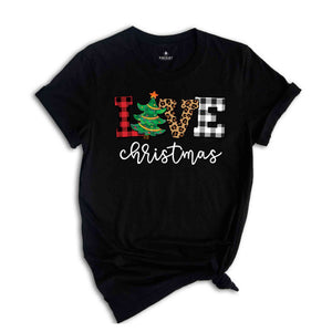 Buffalo Plaid Love Christmas T-Shirt, Funny Christmas shirt, Christmas Gift, Christmas 2025 Shirt, Christmas Tree Shirt