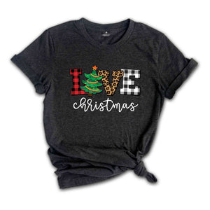 Buffalo Plaid Love Christmas T-Shirt, Funny Christmas shirt, Christmas Gift, Christmas 2025 Shirt, Christmas Tree Shirt