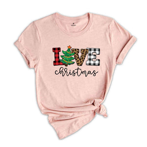 Buffalo Plaid Love Christmas T-Shirt, Funny Christmas shirt, Christmas Gift, Christmas 2025 Shirt, Christmas Tree Shirt