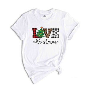 Buffalo Plaid Love Christmas T-Shirt, Funny Christmas shirt, Christmas Gift, Christmas 2025 Shirt, Christmas Tree Shirt
