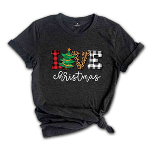 Buffalo Plaid Love Christmas T-Shirt, Funny Christmas shirt, Christmas Gift, Christmas 2026 Shirt, Christmas Tree Shirt
