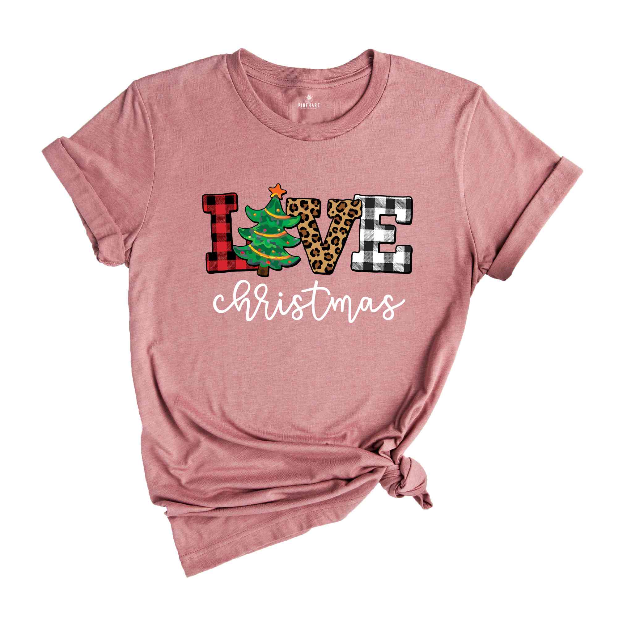 Buffalo Plaid Love Christmas T-Shirt, Funny Christmas shirt, Christmas Gift, Christmas 2026 Shirt, Christmas Tree Shirt