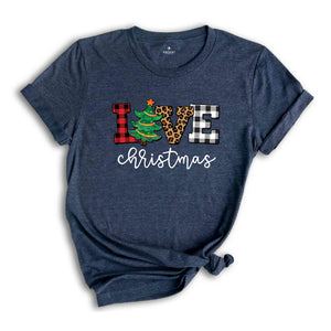 Buffalo Plaid Love Christmas T-Shirt, Funny Christmas shirt, Christmas Gift, Christmas 2026 Shirt, Christmas Tree Shirt