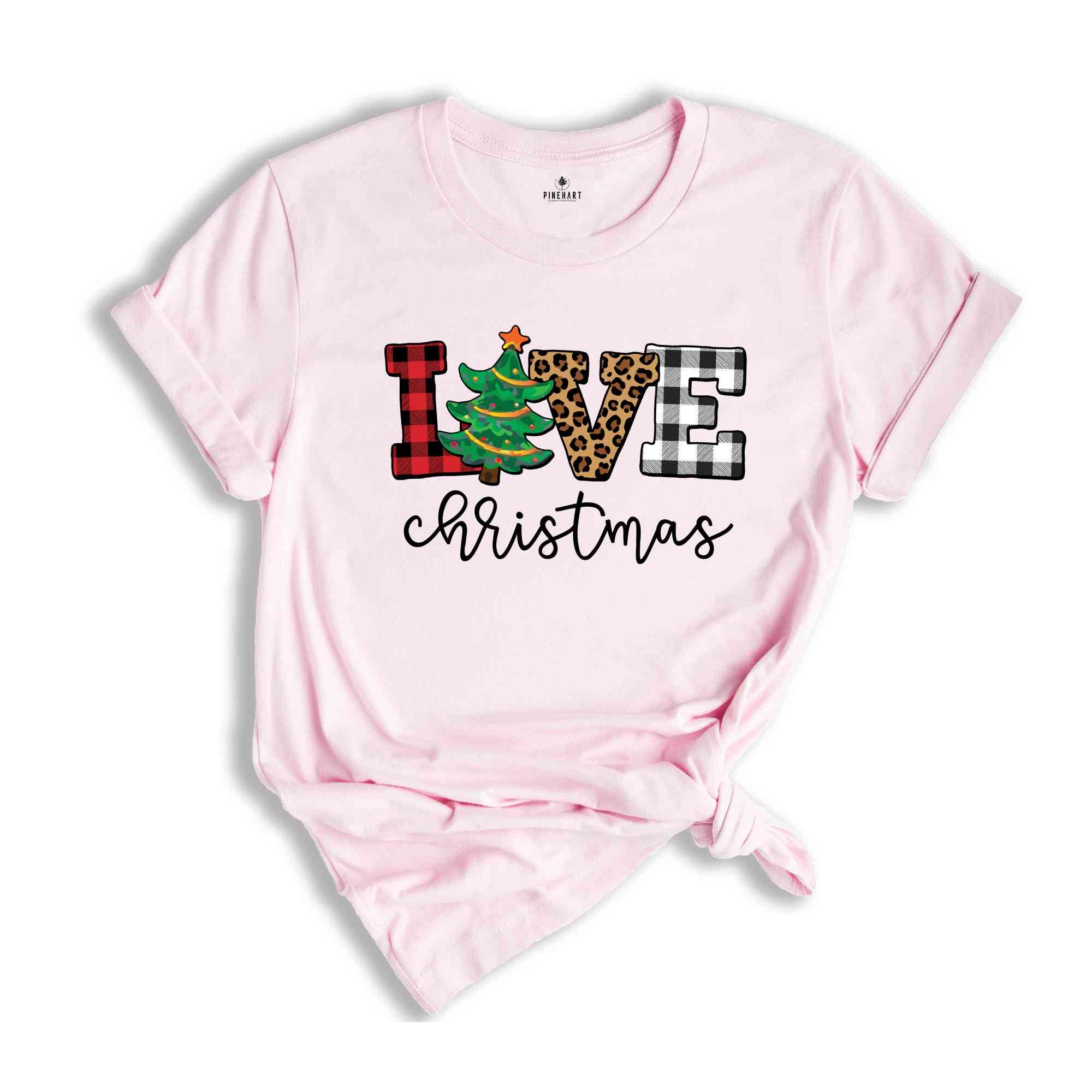 Buffalo Plaid Love Christmas T-Shirt, Funny Christmas shirt, Christmas Gift, Christmas 2026 Shirt, Christmas Tree Shirt