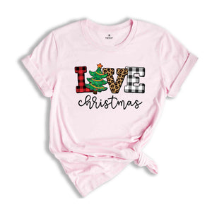 Buffalo Plaid Love Christmas T-Shirt, Funny Christmas shirt, Christmas Gift, Christmas 2026 Shirt, Christmas Tree Shirt