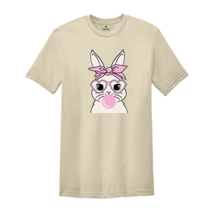 Bunny With Glasses Shirt, Easter Tshirt, Ladies Easter Bunny Tee, Easter Day Gift, Bunny With Glasses Tee