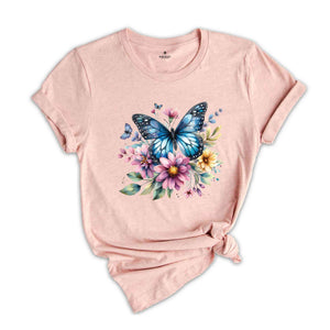 Butterfly Shirt, Floral Nature Shirt, Wildlife Shirt, Gardening Lover Shirt, Garden Mom Shirt, Plant Lady Shirt, Nana Shirt, Floral Shirt