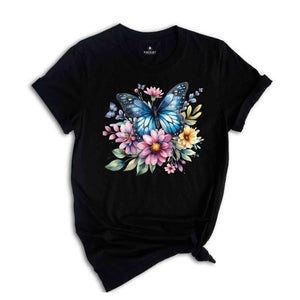 Butterfly Shirt, Floral Nature Shirt, Wildlife Shirt, Gardening Lover Shirt, Garden Mom Shirt, Plant Lady Shirt, Nana Shirt, Floral Shirt