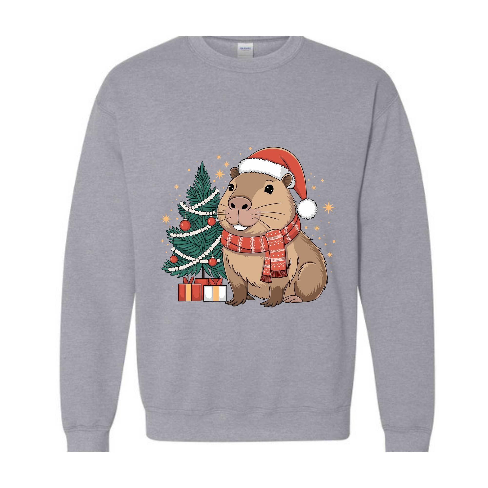 Capybara Christmas Sweatshirt, Gift for Capybara, Capybara Lover Hoodie, Funny Capybara Hoodie, Christmas Jumper Hoodie