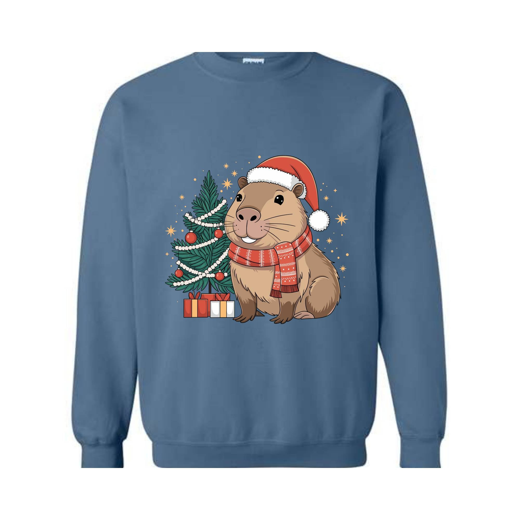 Capybara Christmas Sweatshirt, Gift for Capybara, Capybara Lover Hoodie, Funny Capybara Hoodie, Christmas Jumper Hoodie