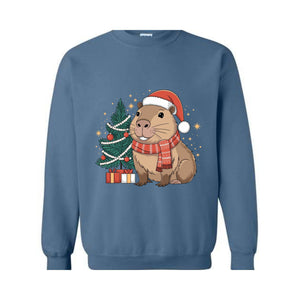Capybara Christmas Sweatshirt, Gift for Capybara, Capybara Lover Hoodie, Funny Capybara Hoodie, Christmas Jumper Hoodie
