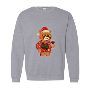 Cat Christmas Sweatshirt, Cat Mom Christmas Gift, Cool Holiday Hoodie, Funny Christmas Cat Hoodie, Cat Lover Christmas Gift