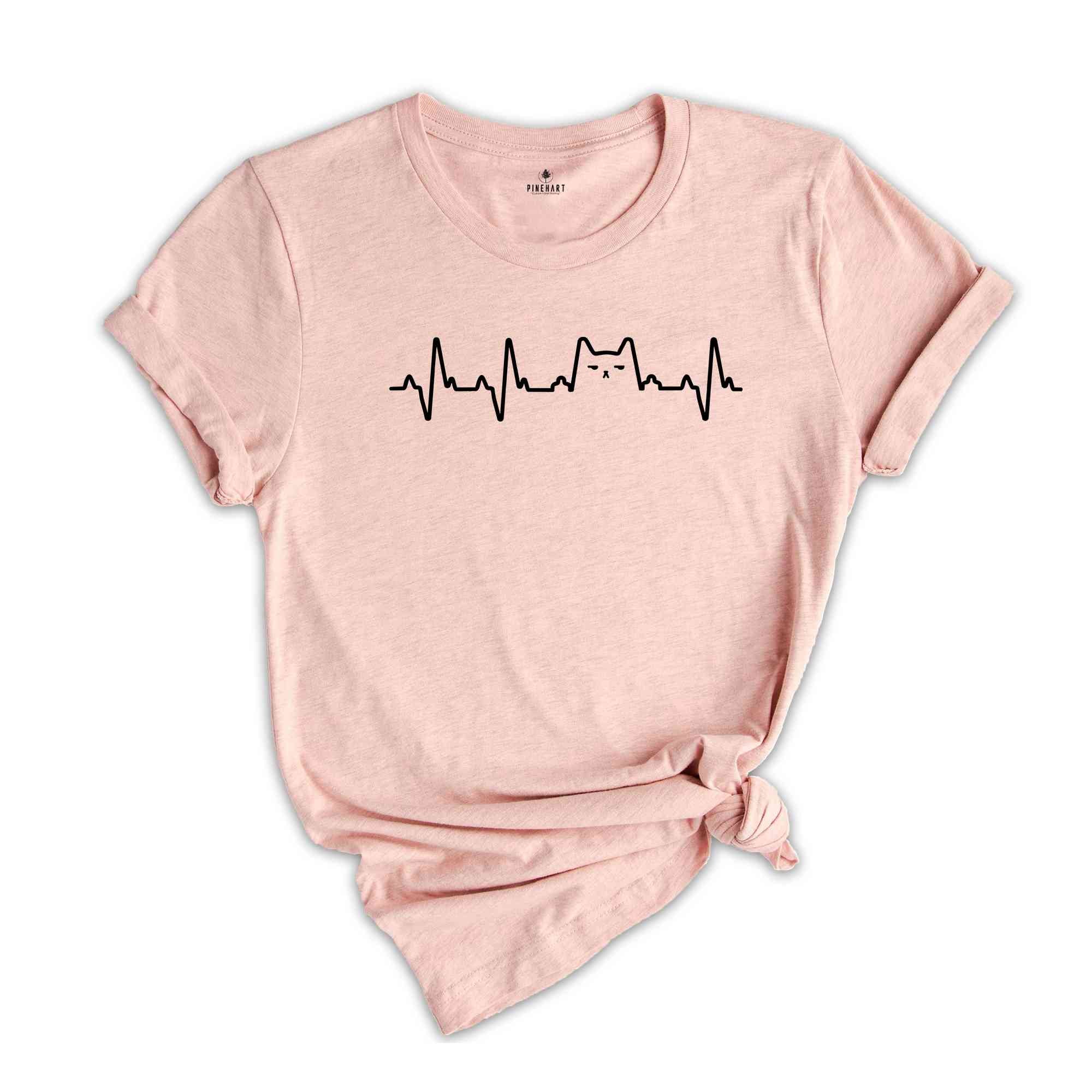 Cat Heartbeat Shirt, Veterinarian Shirt, Cat Lover Shirt, Cat Mom Gift, Gift for Veterinarian, Gift for Cat Lover