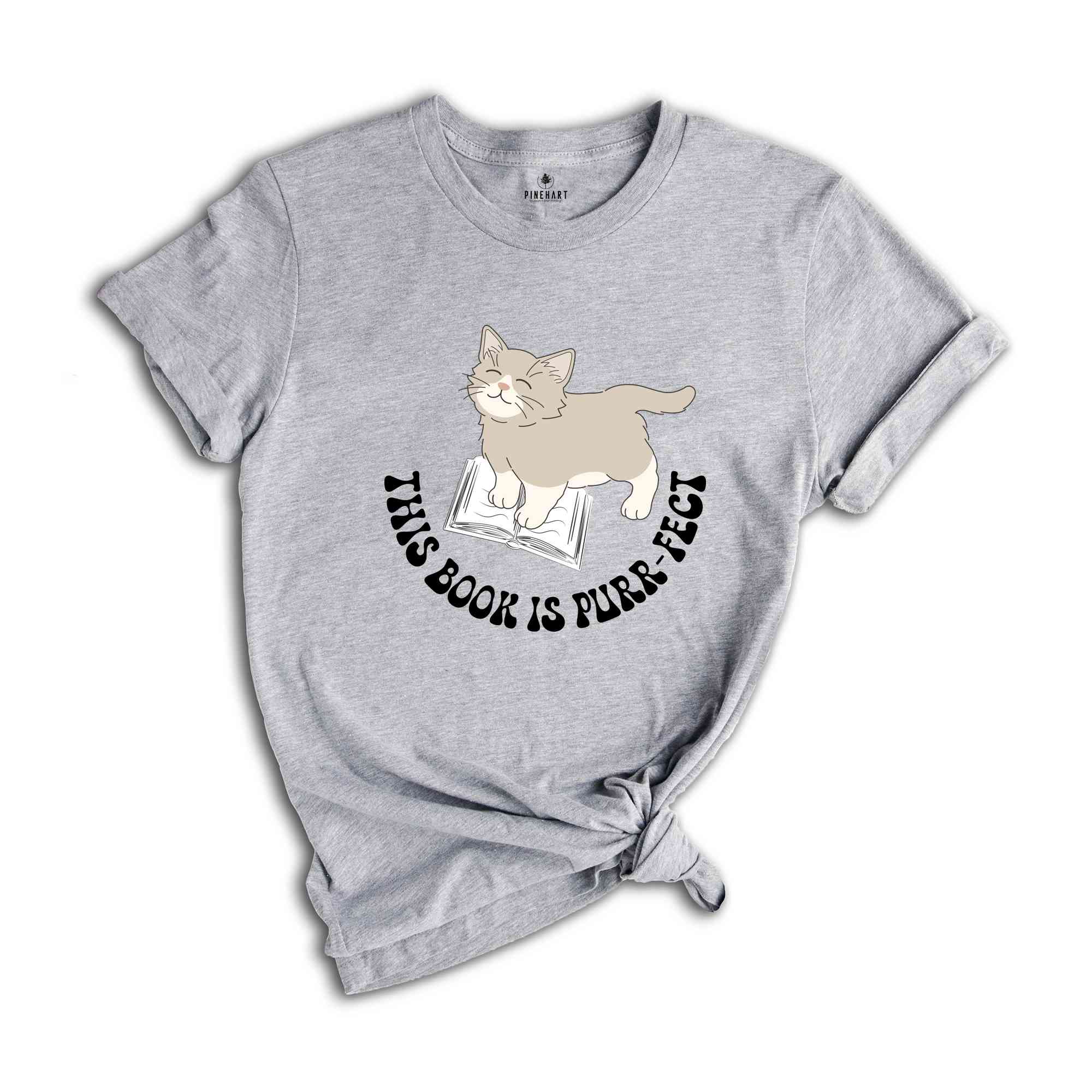 Cat Reading Book Shirt, Cat Book Tee, Bookish Shirt, Book Lover Gift, Book Club T-shirt, Cat Mom Shirt, Gift for Cat Lover, Bookworm Shirt