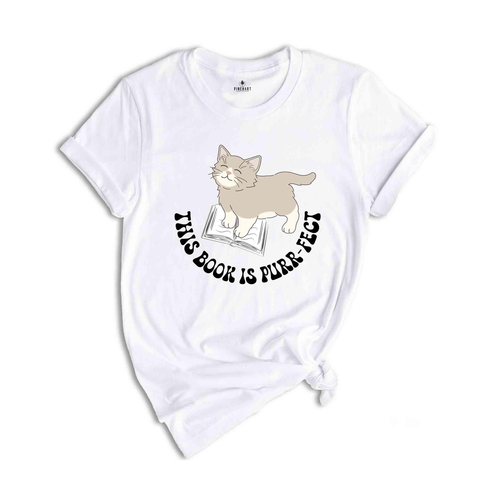 Cat Reading Book Shirt, Cat Book Tee, Bookish Shirt, Book Lover Gift, Book Club T-shirt, Cat Mom Shirt, Gift for Cat Lover, Bookworm Shirt