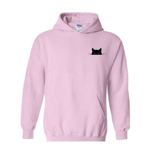 Cat Sweatshirt, Cute Cat Hoodie, Black Cat Shirt, Cat Peeking T-Shirt, Womens Funny Sweatshirt, Gift for Cats Lover, Cat Mom Tee